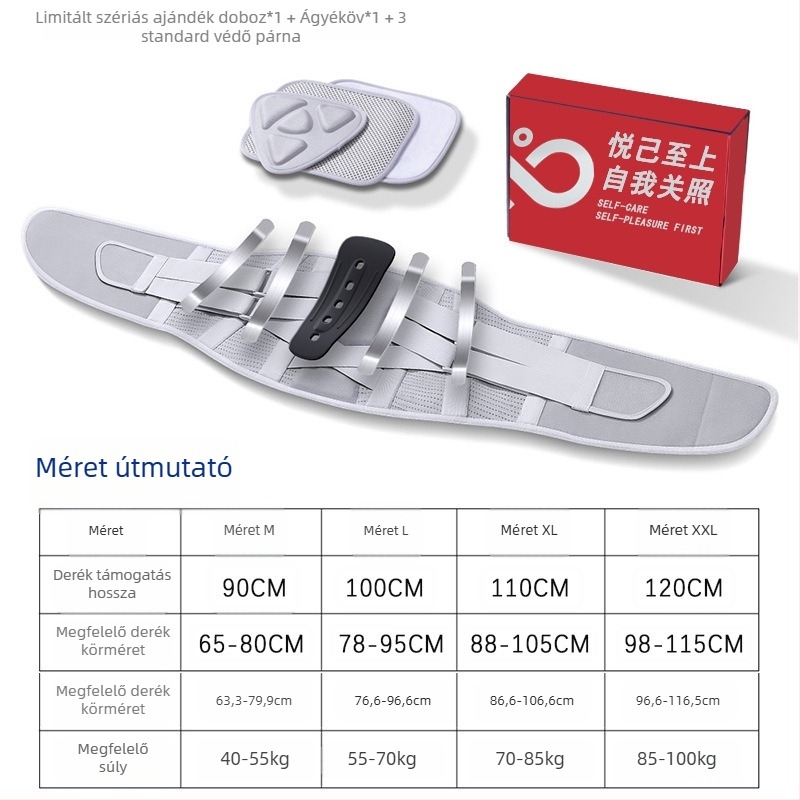 Lélegző derék-támasztó öv sporthoz, lumbális támasztással, alkalmas hosszú ülésre és állásra