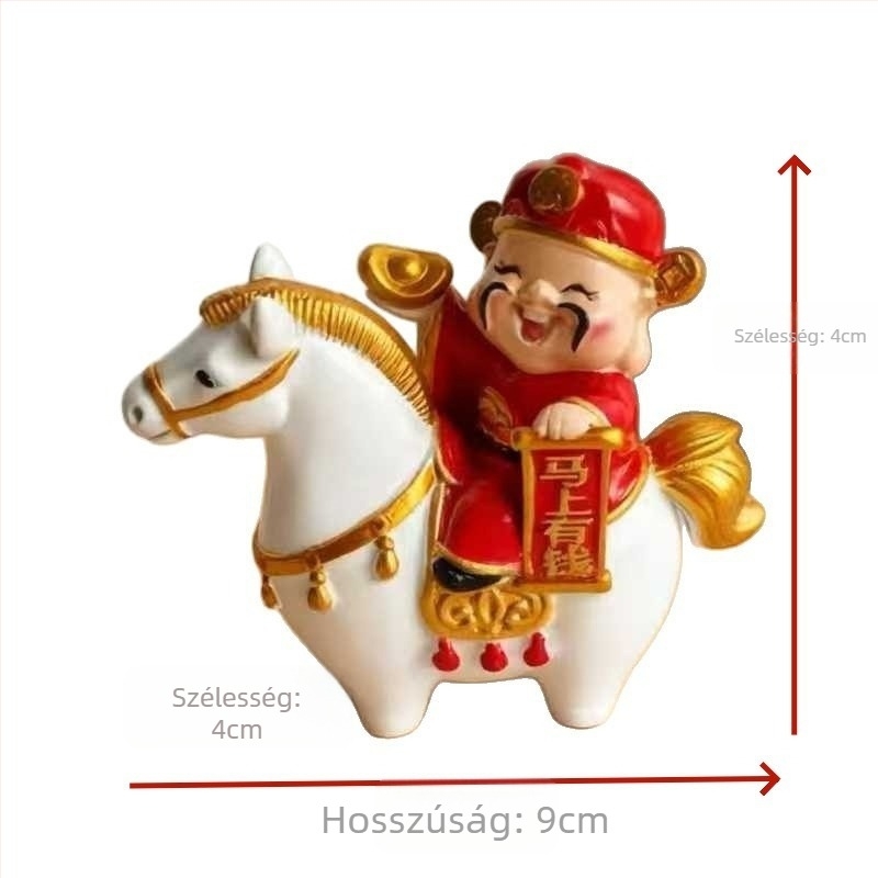 Kézzel készített gyanta dekorfigura, Új kínai stílus, rajzfilm motívummal, otthonra, irodába és autóba – Ziyang