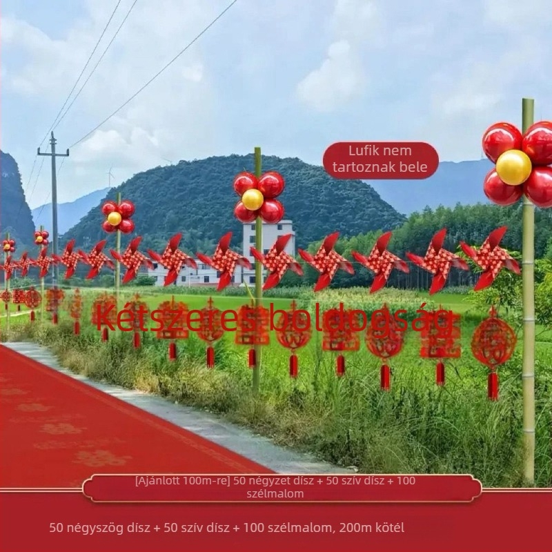 Esküvői helyszínelrendezési kellékek, anyag: szalag, mintázat nélkül, alkalmas üzleti ajándéknak