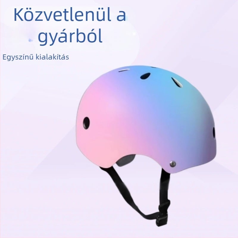 Gyerekeknek szánt több sporthoz használható kerékpáros sisak levehető bélésével, ABS anyag, gradient szín
