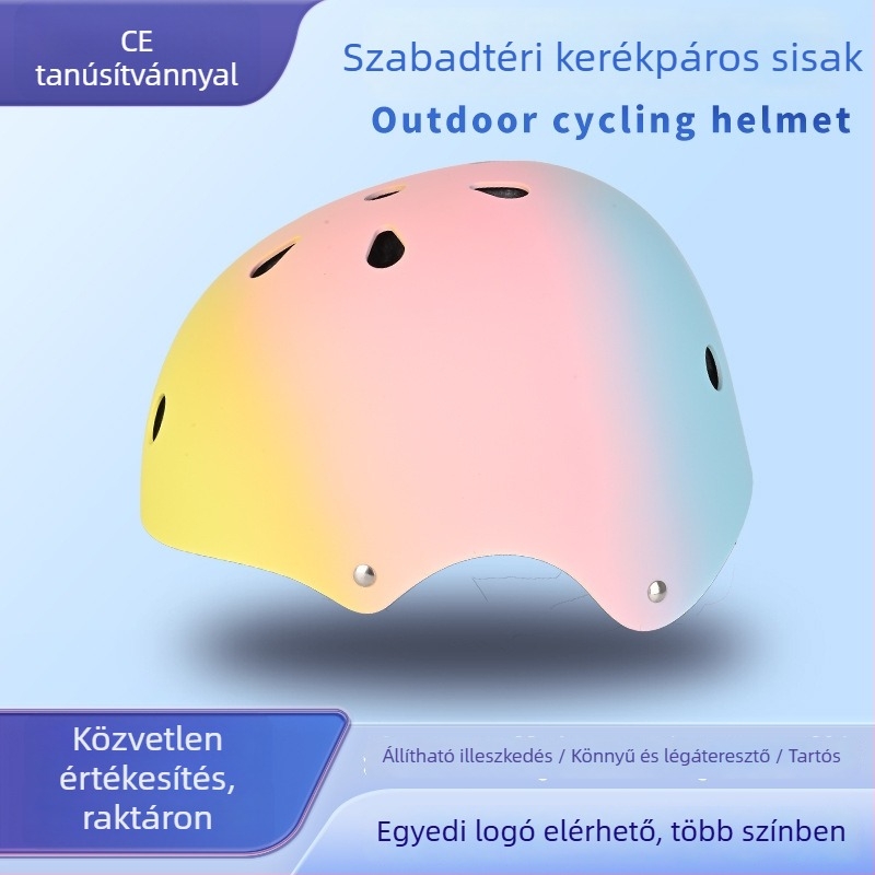 Gyerekeknek szánt több sporthoz használható kerékpáros sisak levehető bélésével, ABS anyag, gradient szín