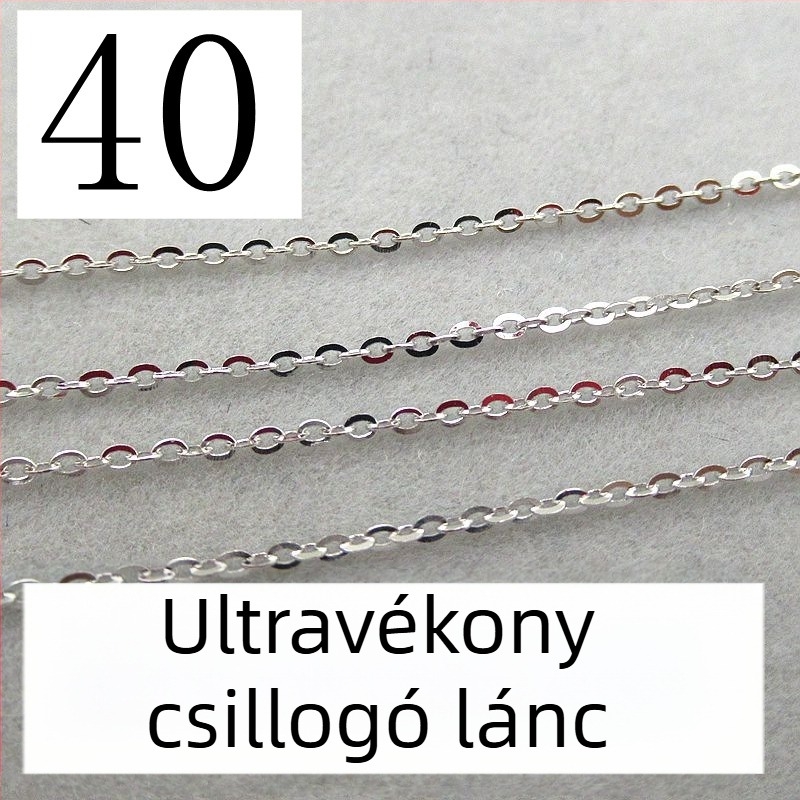 S925 ezüst női nyaklánc, trendi rövid kulcscsonti lánc, megfizethető luxus, ultra finom csillogású O-lánc