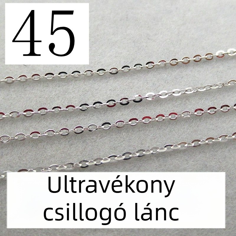 S925 ezüst női nyaklánc, trendi rövid kulcscsonti lánc, megfizethető luxus, ultra finom csillogású O-lánc