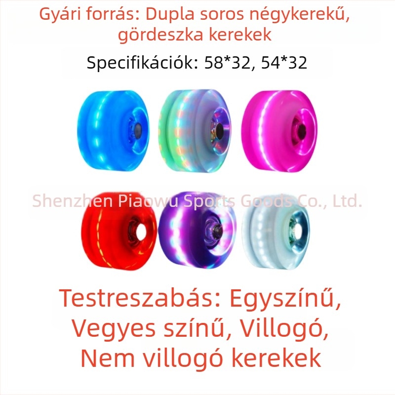 Két soros görkorcsolya világító PU kerekekkel (5832/5432)