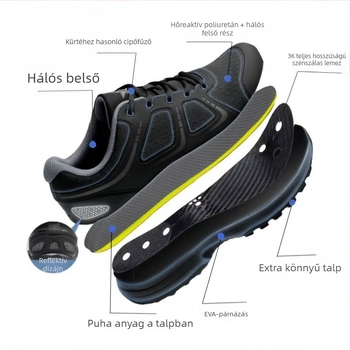 Felnőtt edzőcipő – felsőrész: TPU + szintetikus bőr + textil; belső bélés nyúlszőr; talp: tehénbőr; alacsony sarok 1–3 cm; zárás forgó csattal