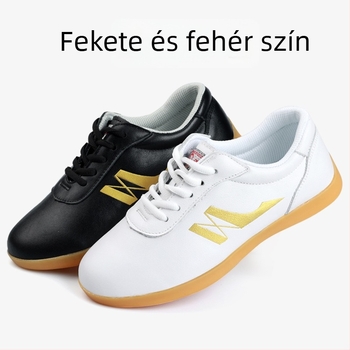 Premium Tai Chi cipő felnőtteknek, uniszex beltéri fitnesz cipő, valódi bőr, csúszásmentes talp