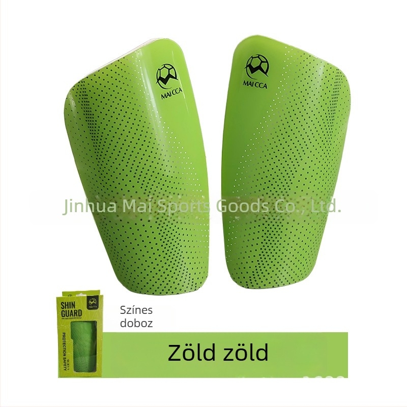 MAICCA futball sípcsontvédők felnőtteknek és gyerekeknek — műanyag héj, termékkód 885-9, vastagabb dupla rétegű betét ventillációs nyílásokkal