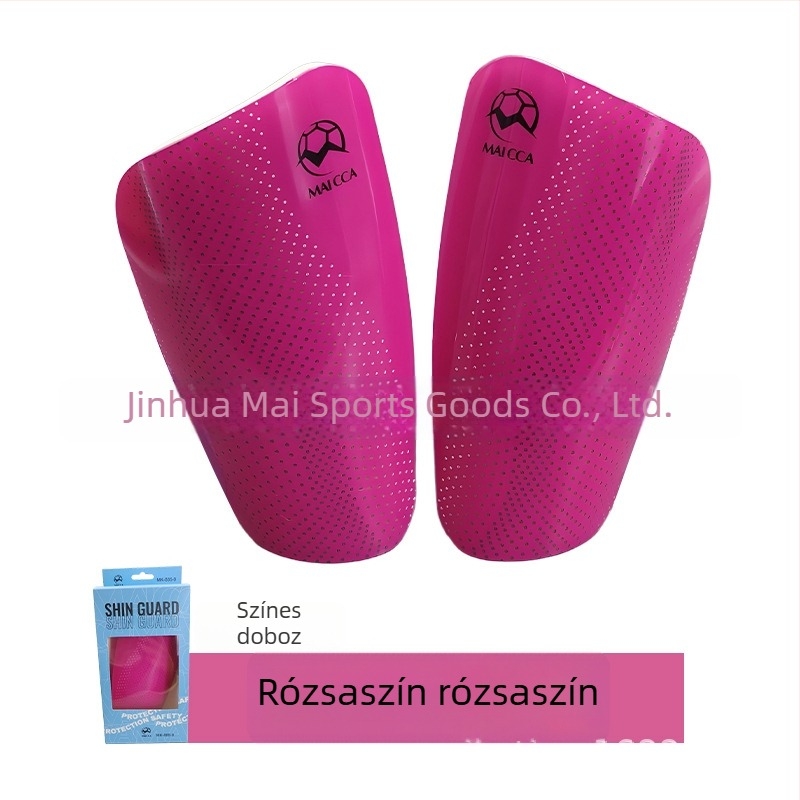 MAICCA futball sípcsontvédők felnőtteknek és gyerekeknek — műanyag héj, termékkód 885-9, vastagabb dupla rétegű betét ventillációs nyílásokkal