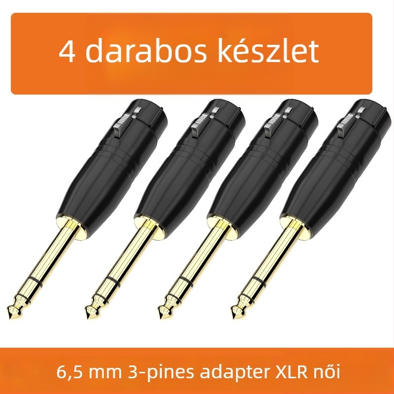 XLR audio adapter: Cannon 6,35 mm/6,5 mm, változatok 2-core vagy 3-core; mikrofon-mixer interfész; élettartam 500 ciklus; márka Choseal/Akihabara; modellek QD2035–QD2038