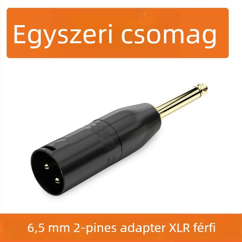 XLR audio adapter: Cannon 6,35 mm/6,5 mm, változatok 2-core vagy 3-core; mikrofon-mixer interfész; élettartam 500 ciklus; márka Choseal/Akihabara; modellek QD2035–QD2038