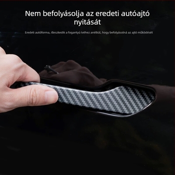 Tesla Model 3Y ajtókilincs matrica – ABS, Geometriai minta, ragasztóval történő felhelyezés, az autó oldalán