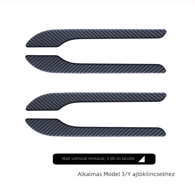 Tesla Model 3Y ajtókilincs matrica – ABS, Geometriai minta, ragasztóval történő felhelyezés, az autó oldalán