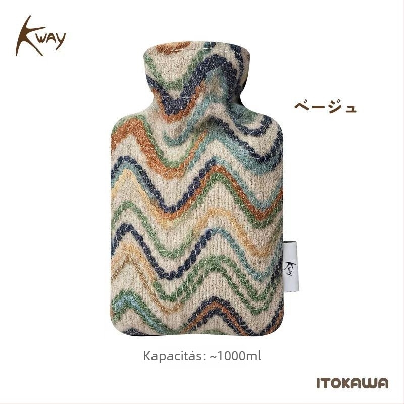 K-Way vízzel töltött melegítő palack kézmelegítő, 1000ml, gumi, víz befecskendezéses melegítés