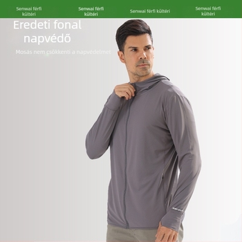 Szabadidős kültéri napvédő dzseki - vékony jégselyem kötés, lélegző, UV-védelem, ultra könnyű, gyorsan száradó (UV-védelem, lélegző, ultra könnyű, gyorsan száradó, kopásálló)