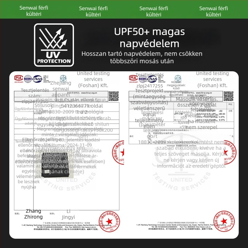 Szabadidős kültéri napvédő dzseki - vékony jégselyem kötés, lélegző, UV-védelem, ultra könnyű, gyorsan száradó (UV-védelem, lélegző, ultra könnyű, gyorsan száradó, kopásálló)