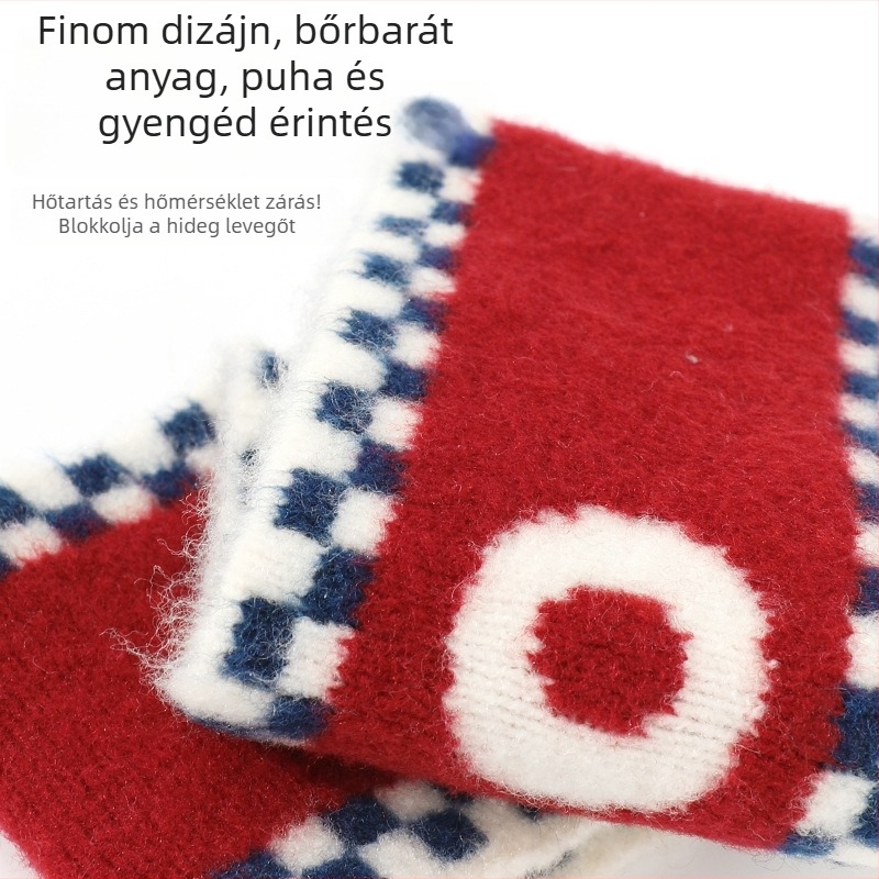 Sportos fejpánt kockás mintával, fleece-béléssel, magas elasztikussággal, szöveges motívummal