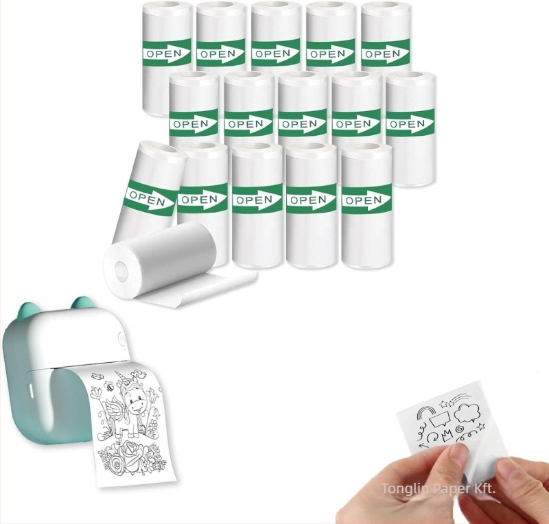 Folyamatos nyomtatáshoz tervezett termoszalag papír, forró olvadó ragasztó, fényes film