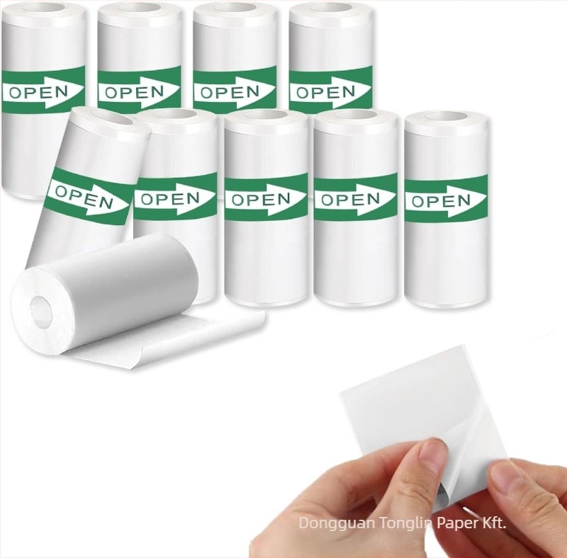 Folyamatos nyomtatáshoz tervezett termoszalag papír, forró olvadó ragasztó, fényes film