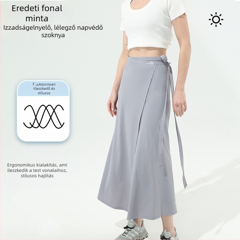Gu Teng UV-védelmet nyújtó hosszú szoknya – lélegző nylon anyag, eredeti dizájn, hosszú stílus (nylon, UV-védelem, lélegző)