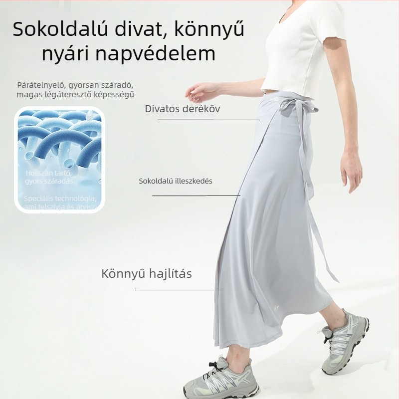 Gu Teng UV-védelmet nyújtó hosszú szoknya – lélegző nylon anyag, eredeti dizájn, hosszú stílus (nylon, UV-védelem, lélegző)
