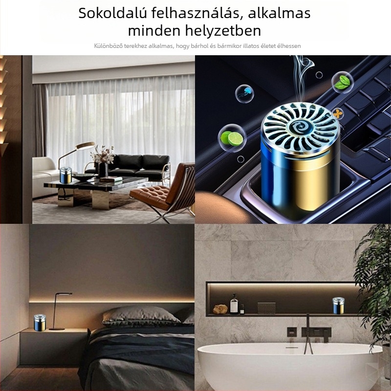 Autóülés illatosító kerek üvegparfüm tartóval, jázmin illattal, 50–100 ml