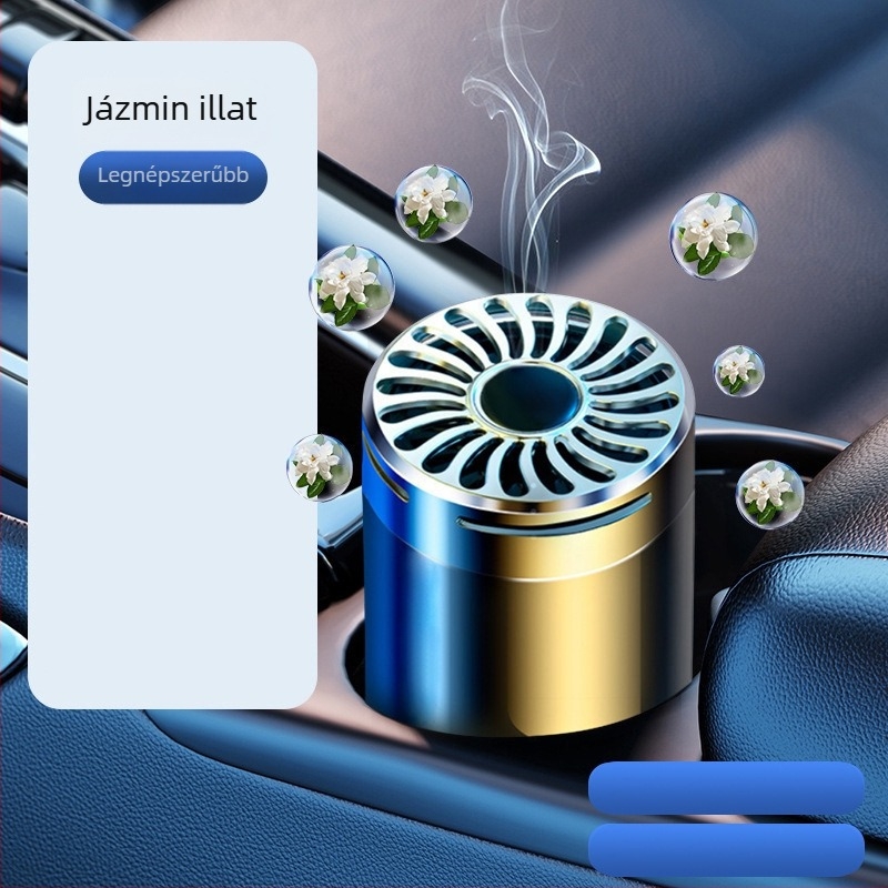 Autóülés illatosító kerek üvegparfüm tartóval, jázmin illattal, 50–100 ml