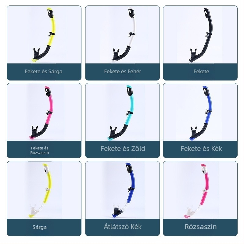 Felnőtt snorkel készlet teljes száraz légzőcsővel, ASY márka, anyagok: folyékony szilikon, PC és PVC