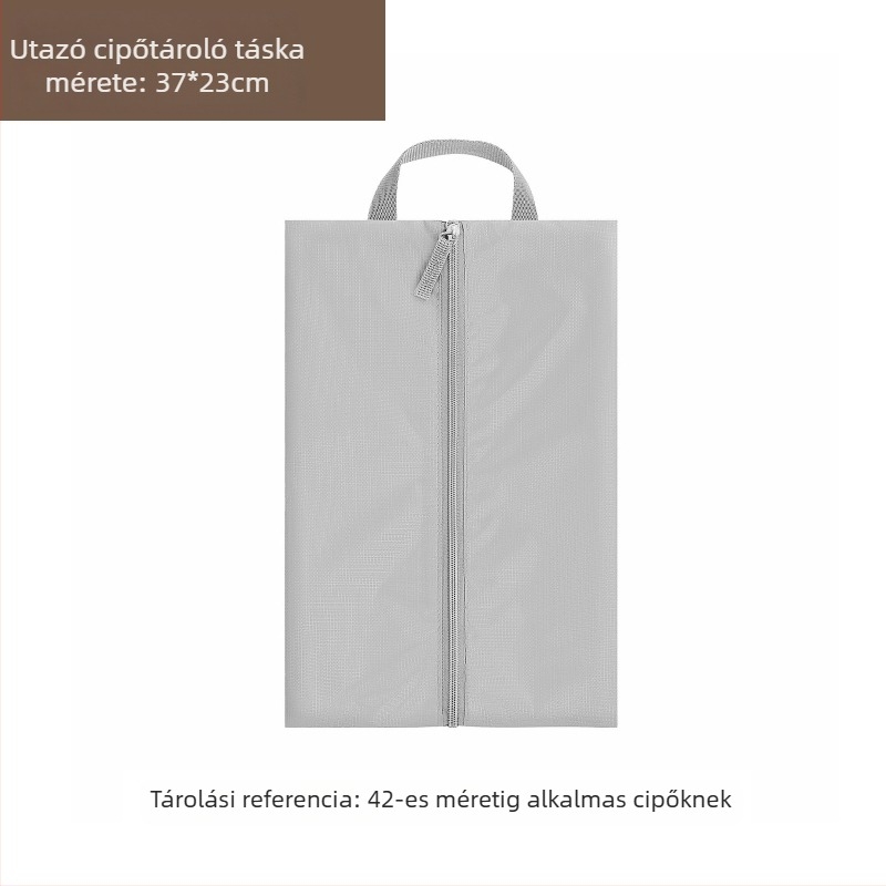 Utazó cipő tároló táska, oxford anyagú, porvédett, modern minimál stílus, modell MDJ6522