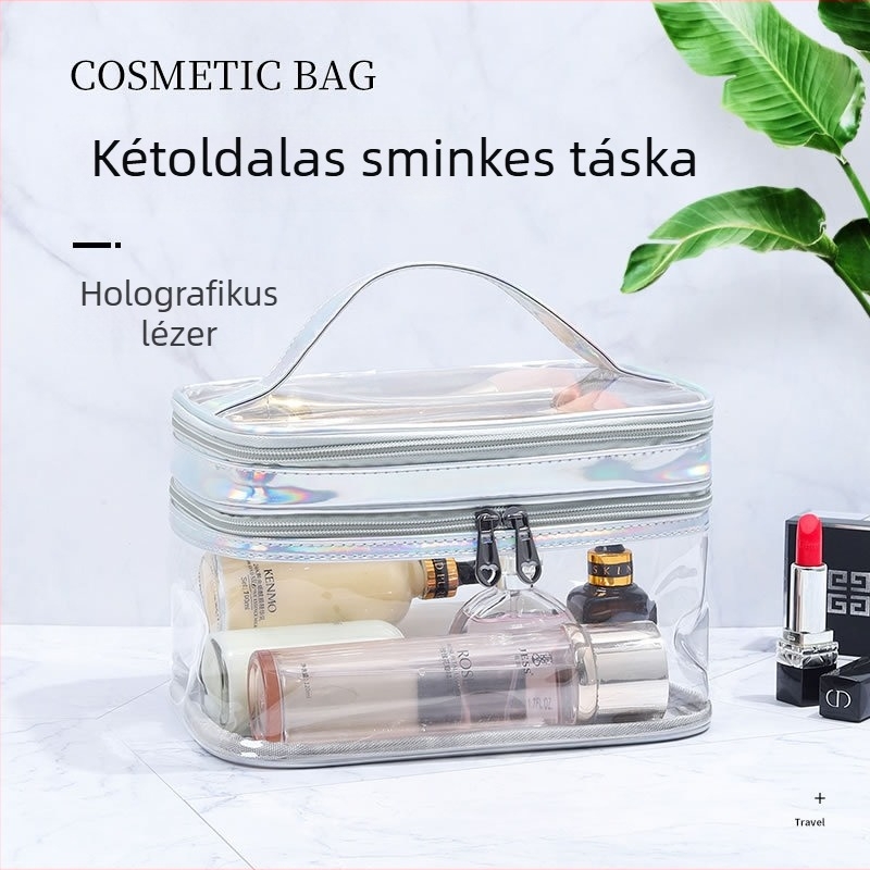 Weekeight sminktáska, modell HZB-0593, PVC kocka alakú, zárófunkcióval, utazáshoz ideális.