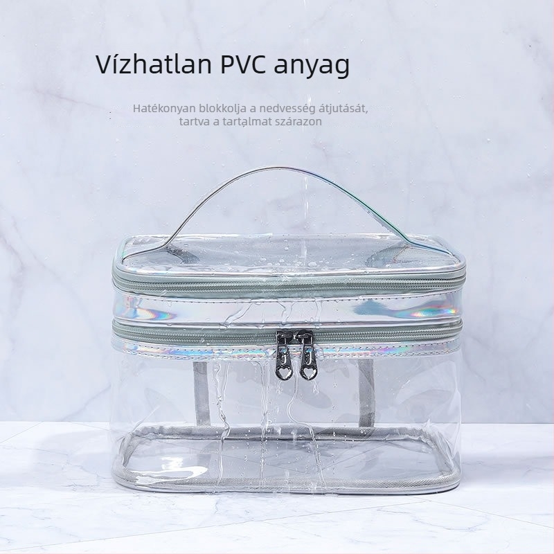 Weekeight sminktáska, modell HZB-0593, PVC kocka alakú, zárófunkcióval, utazáshoz ideális.