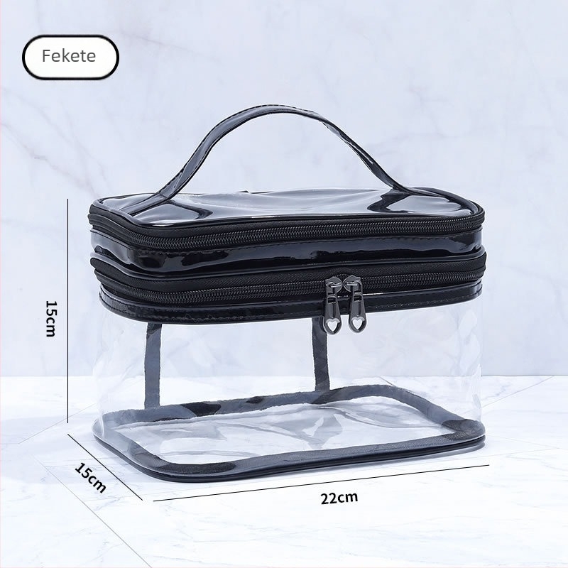 Weekeight sminktáska, modell HZB-0593, PVC kocka alakú, zárófunkcióval, utazáshoz ideális.