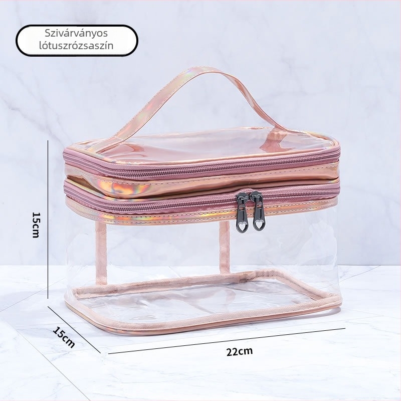Weekeight sminktáska, modell HZB-0593, PVC kocka alakú, zárófunkcióval, utazáshoz ideális.