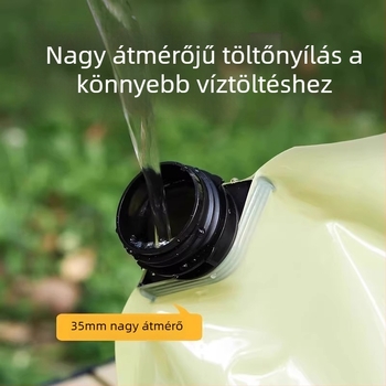 Kültéri hordozható összecsukható víztartó zacskó, 8 L kapacitás, megerősített, élelmiszer-minőségű, kempingezésre és fesztiválokra