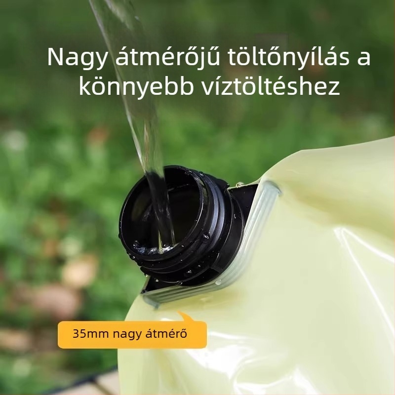 Kültéri hordozható összecsukható víztartó zacskó, 8 L kapacitás, megerősített, élelmiszer-minőségű, kempingezésre és fesztiválokra