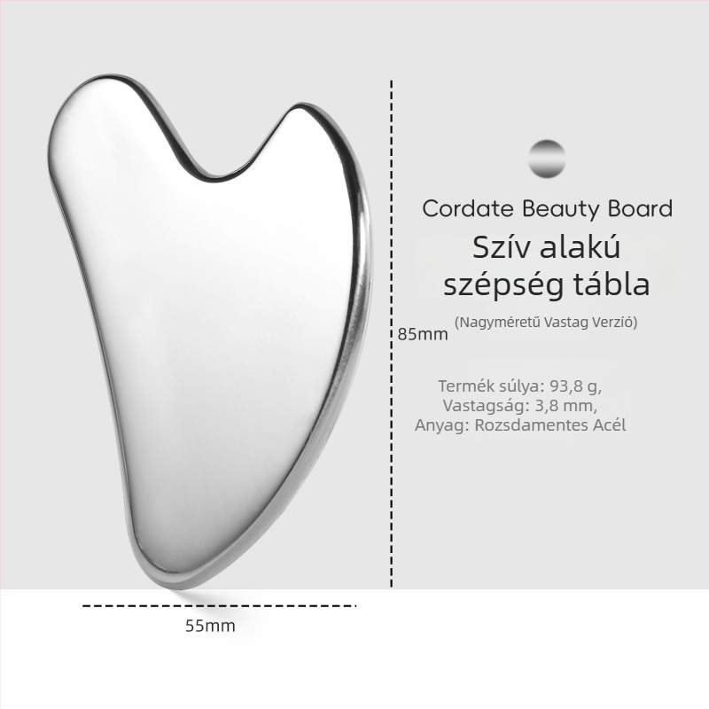 Szív alakú, rozsdamentes acél arcfogó spatula – alapozóhoz és maszkokhoz, 90 g kozmetikai eszköz