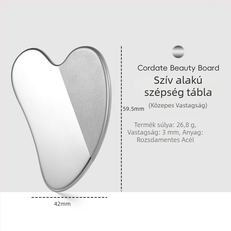 Szív alakú, rozsdamentes acél arcfogó spatula – alapozóhoz és maszkokhoz, 90 g kozmetikai eszköz