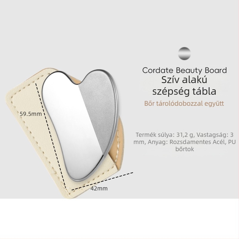 Szív alakú, rozsdamentes acél arcfogó spatula – alapozóhoz és maszkokhoz, 90 g kozmetikai eszköz