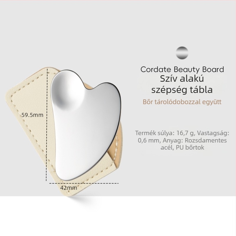 Szív alakú, rozsdamentes acél arcfogó spatula – alapozóhoz és maszkokhoz, 90 g kozmetikai eszköz