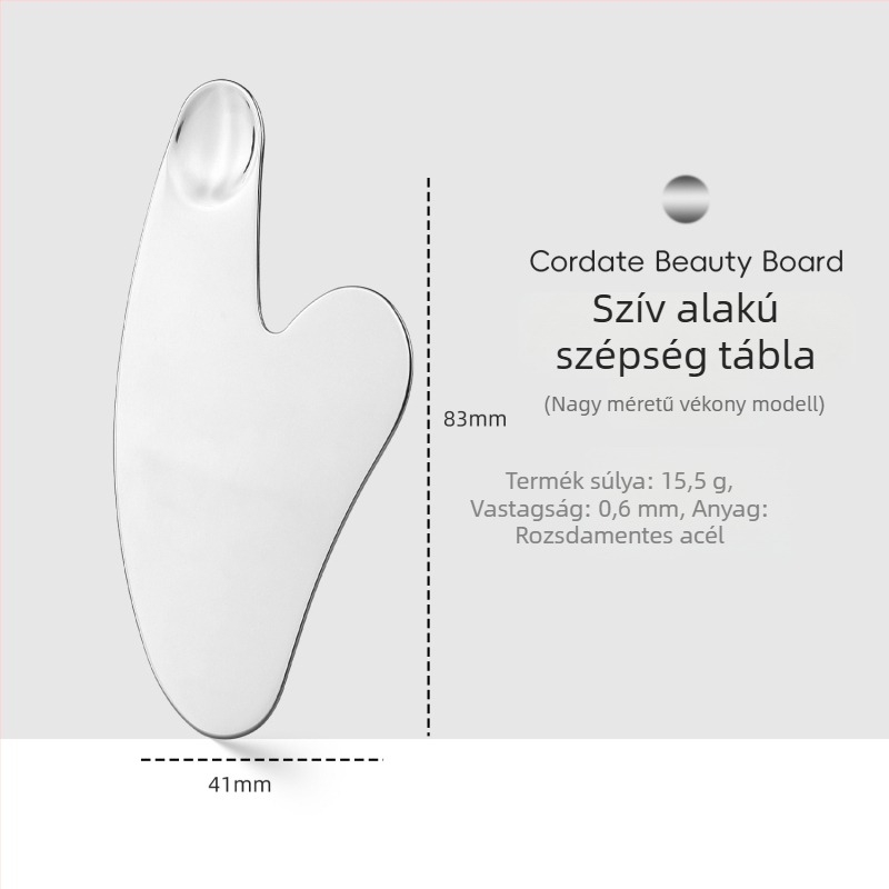 Szív alakú, rozsdamentes acél arcfogó spatula – alapozóhoz és maszkokhoz, 90 g kozmetikai eszköz