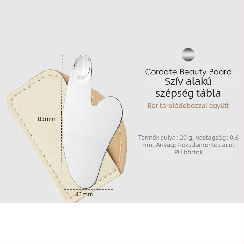 Szív alakú, rozsdamentes acél arcfogó spatula – alapozóhoz és maszkokhoz, 90 g kozmetikai eszköz