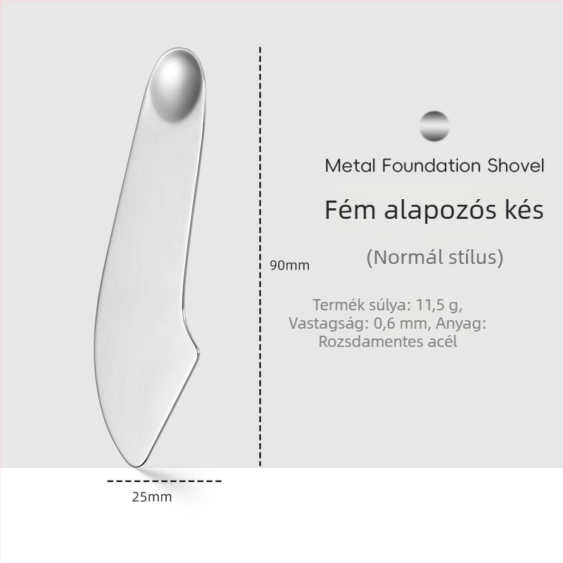 Szív alakú, rozsdamentes acél arcfogó spatula – alapozóhoz és maszkokhoz, 90 g kozmetikai eszköz