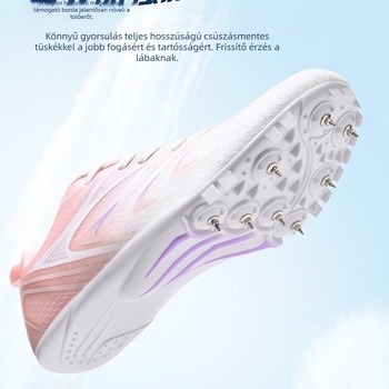 Uniszex 7-tüske pályacipő – lélegző hálós felsőrész, könnyű edzőcipő sprintekhez, talp természetes gumi alappal