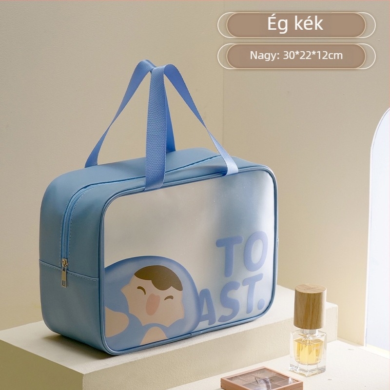 PU vízálló neszesszer – kocka alakú, utazáshoz, kozmetikumok tárolása (Model MQSTHZB)