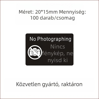 Négyszög alakú önzáró kameratakaró matrica; Monokróm nyomtatás; Mobiltelefonhoz; Erős szakítószilárdság; Hosszú távú hőállóság 65°C