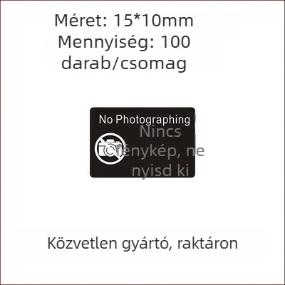 Négyszög alakú önzáró kameratakaró matrica; Monokróm nyomtatás; Mobiltelefonhoz; Erős szakítószilárdság; Hosszú távú hőállóság 65°C