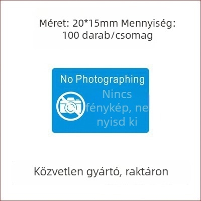 Négyszög alakú önzáró kameratakaró matrica; Monokróm nyomtatás; Mobiltelefonhoz; Erős szakítószilárdság; Hosszú távú hőállóság 65°C