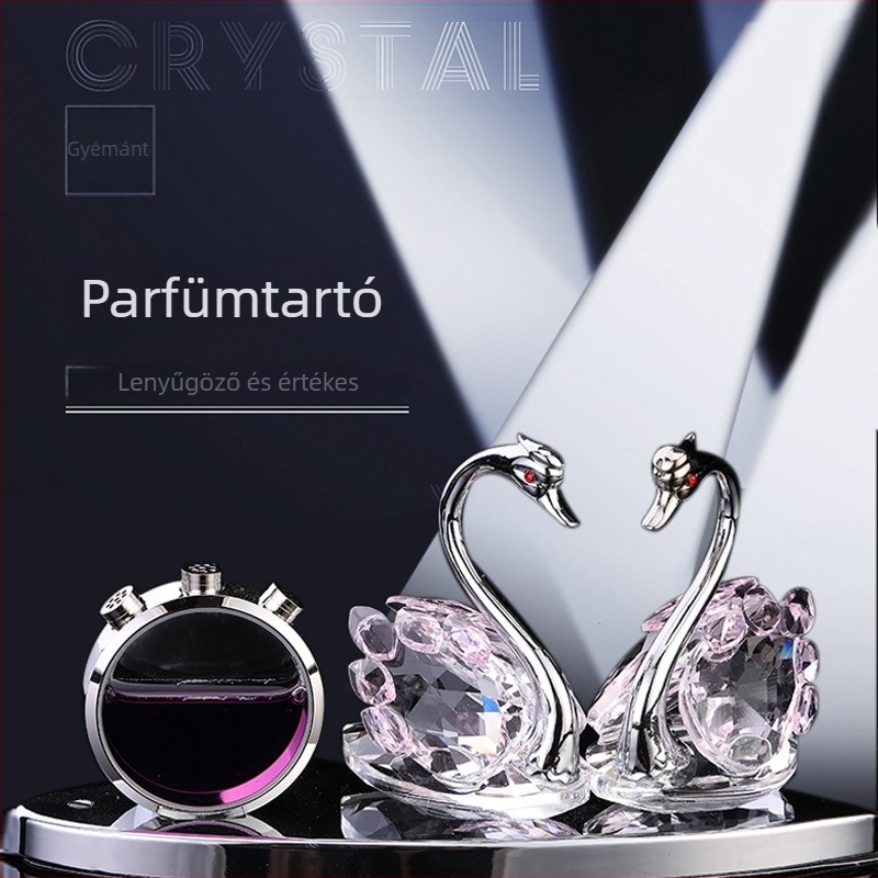 Energy Hut Fém Kristály Hattyú Autóillatosító Tartó – Magas Színvonalú Belső Dekoráció Autókhoz