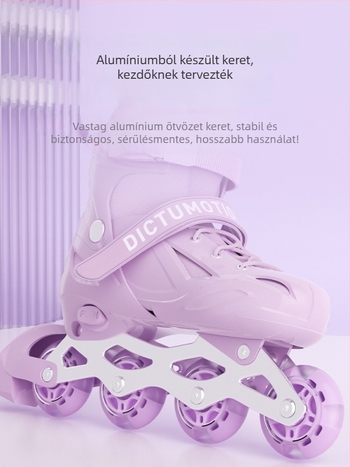 Gyerekeknek szánt kezdő inline korcsolya, 6–12 évesek, uniszex, egy sor kerekekkel