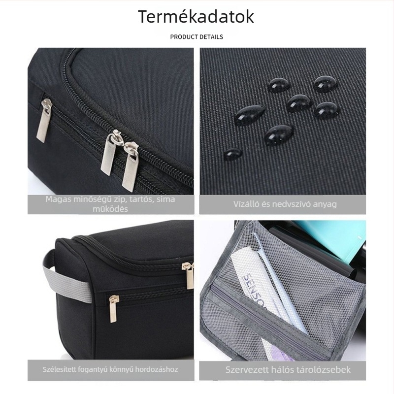 Kozmetikai táska, modell xl-001, kocka alakú, poliészter, többfunkciós, utazáshoz