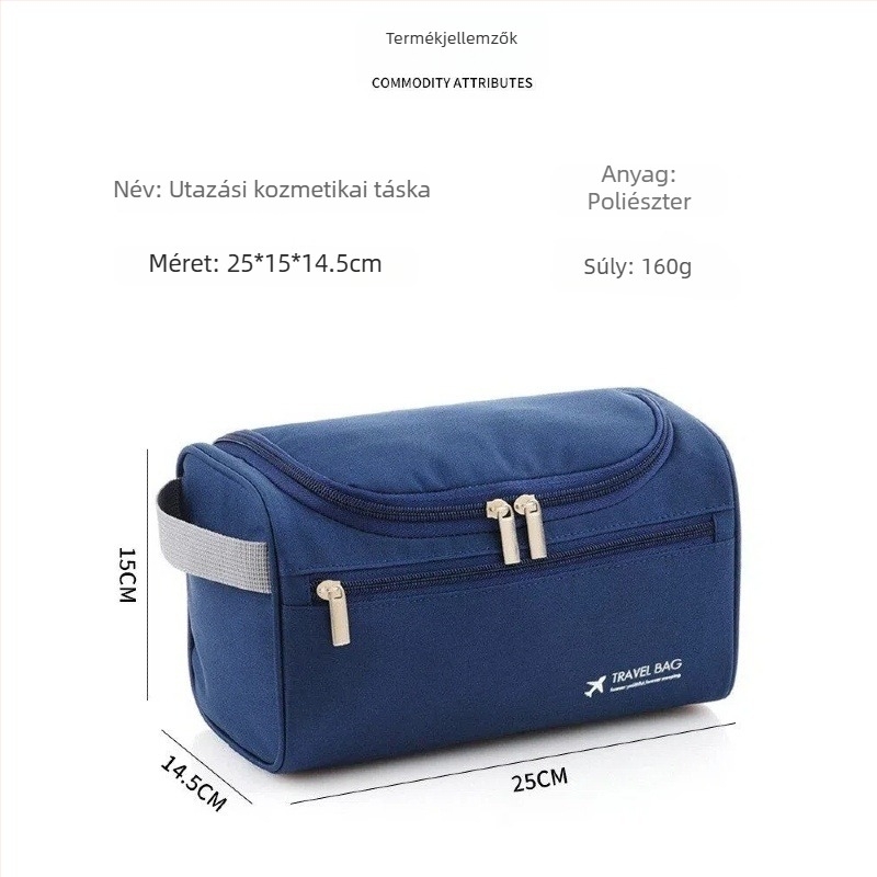 Kozmetikai táska, modell xl-001, kocka alakú, poliészter, többfunkciós, utazáshoz